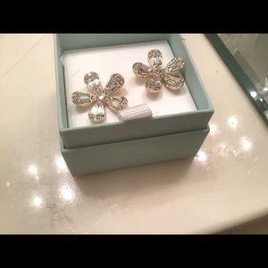Beautiful Swarovski Crystal flower earrings . So pretty! New in box.